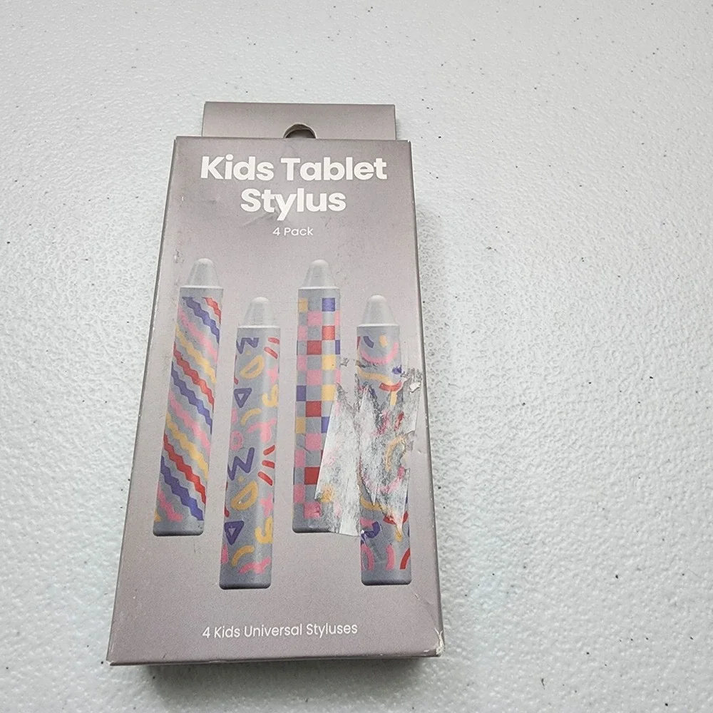Kids Silicone Stylus 4pk Gray Crayon Design - Silicone Styluses for Tablets